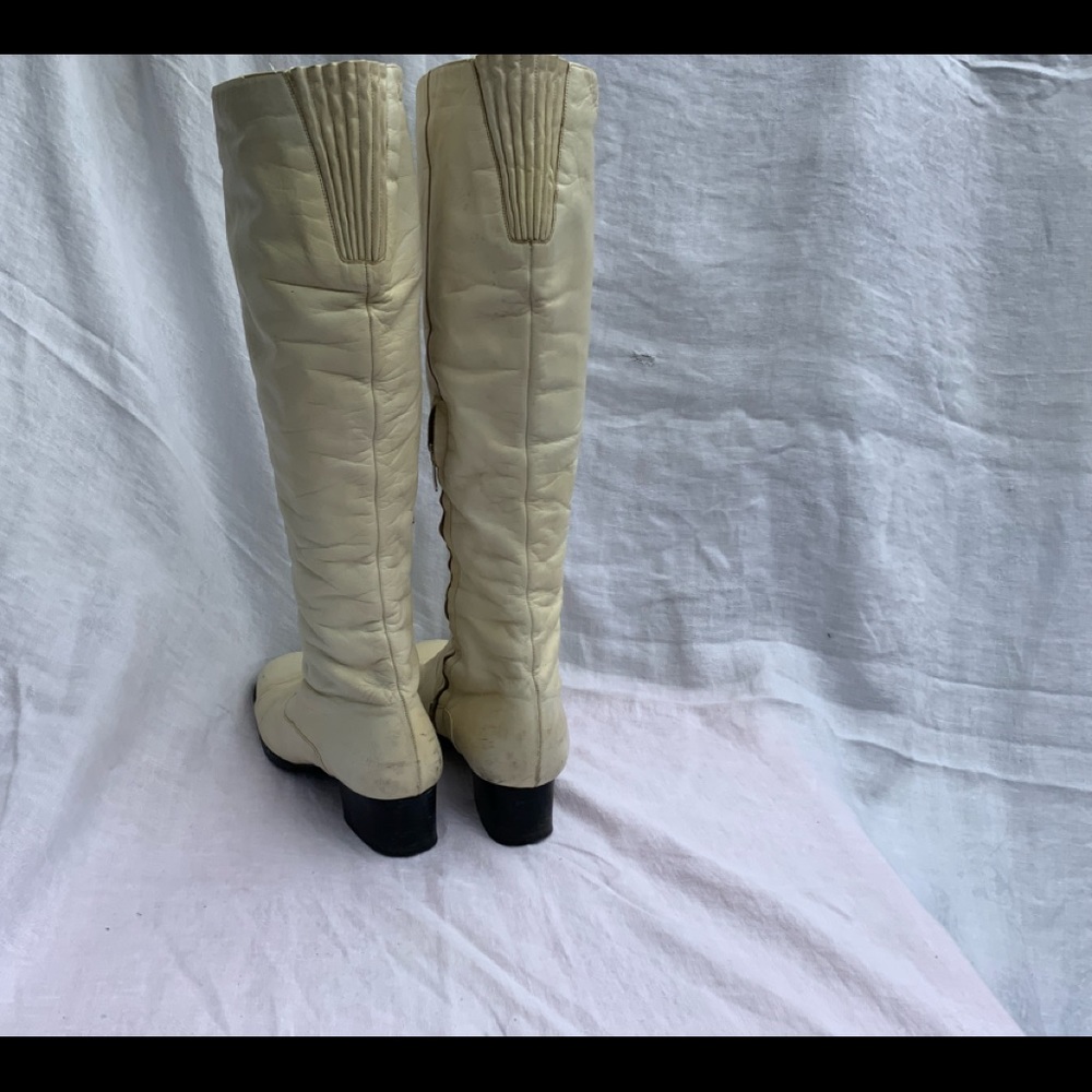 Palmroth white leather boots